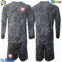 Poljska Golmanski Gostujuci Dres za djecu EP 2024 Dugi Rukav (+ Kratke hlače)